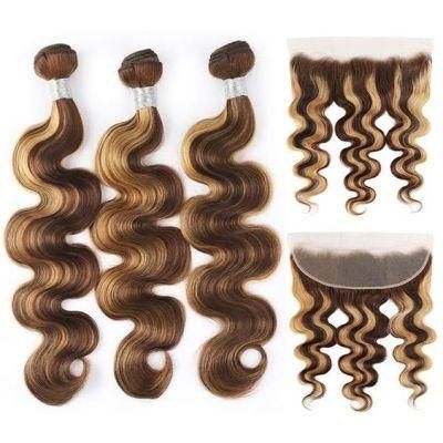 Sunlight Wholesale Straight Human Hair Bundles Remy Highlight Ombre 4/27