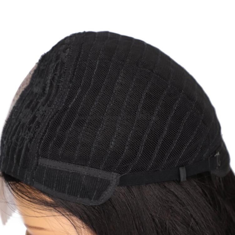 16inch Black Short Silky Straight Heat Resistant Synthetic Fiber Lace Bob Wigs