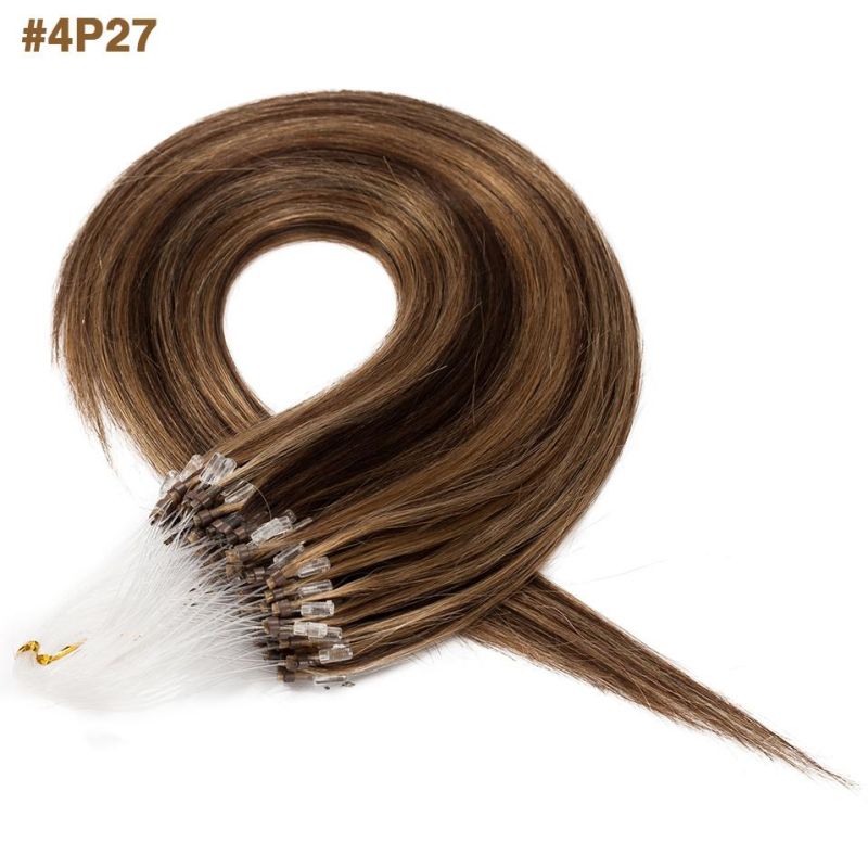 Micro Loop Hair Extensions Natural Hair Micro Bead Hair 1g/Strand Remy Black Brown Blonde Micro Links Human Hair