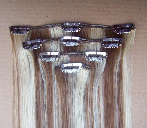 Clip in Hair Extensions 4PCS/Set Mixed Color Clip on Hair Extenisons (AV-CH002-02)