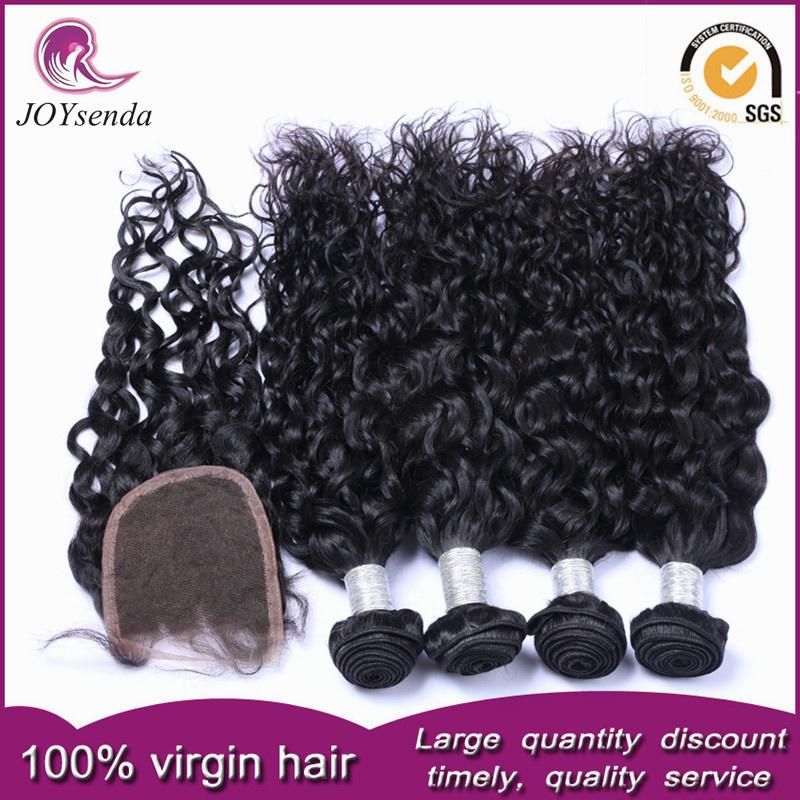 Jerry Curly Lace Closure+Hair Weave Virgin Brazilian Human Hair