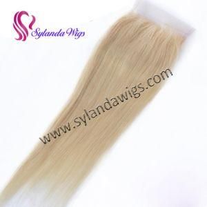 #613 Blonde Straight Human Hair 4&quot;X4&quot; Lace Closure 130% Density Human Hair Closure with Free Shipping