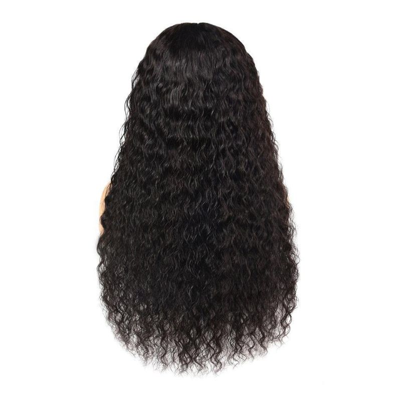 Water Wave Machine Made Human Hair Wigs with Bangs