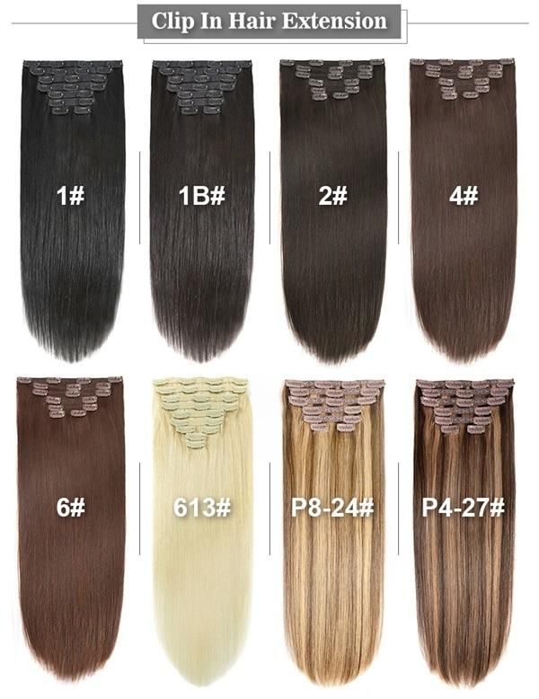 Clip-in Human Hair Extensions Brazilian Virgin Hair Clips Ins