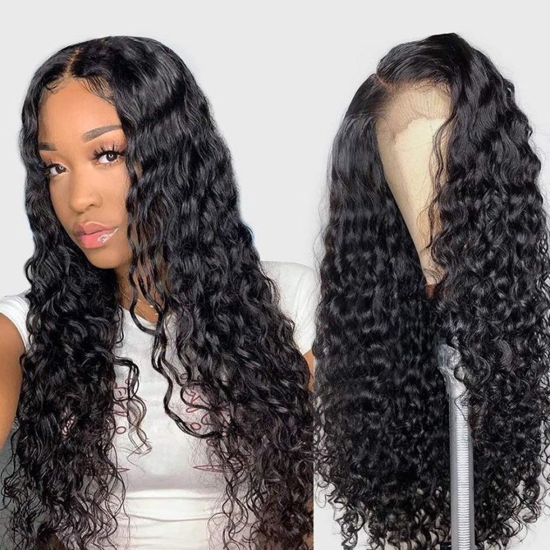 Vrigin Brazilian Hair Curly Human Hair Lace Wig