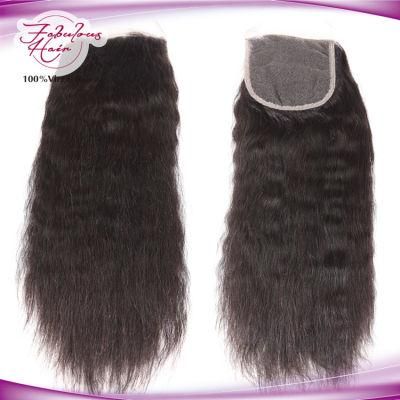 100% Brazilian Human Hair Kinky Straight 4*4 Lace Closure