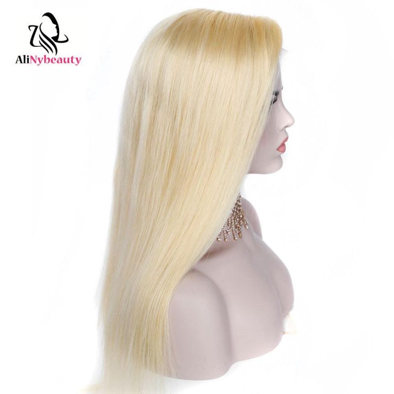 Brazilian Human Hair Straight Wig Blonde 613 Lace Front Wig
