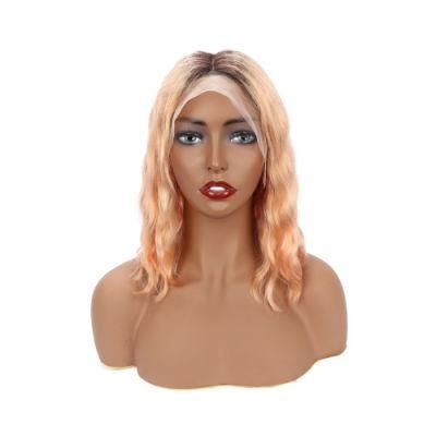 Colorful Deep Wave Bob Wig Color Bleached Knots Lace Front Human Hair Wigs Brazilian Human Remy Hair for Women Hair