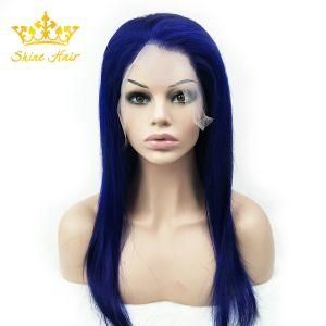 Brazilian Human Hair Wigs Lace Front/ Full Lace Wig in Blue Color Straight