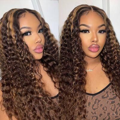 Highlight Honey Blonde Deep Wave Lace Front Wigs