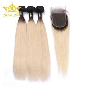 100% Remy Brazilian Ombre Blonde #1b 613 Human Hair for Virgin Hair Bundles