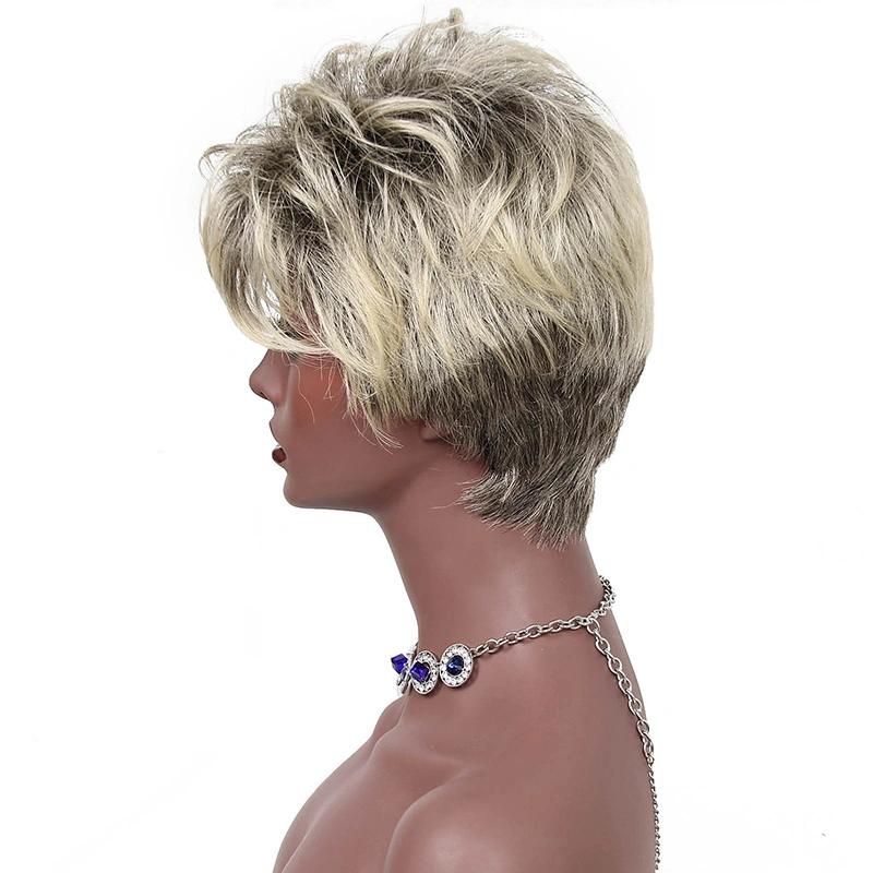 Cheap Hot Selling Short Blonde Heat Synthetic Resistant Hair Wigs for Black Women
