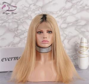 High Quality Color 27# 130% Density Human Full Lace Straight Hair Wig