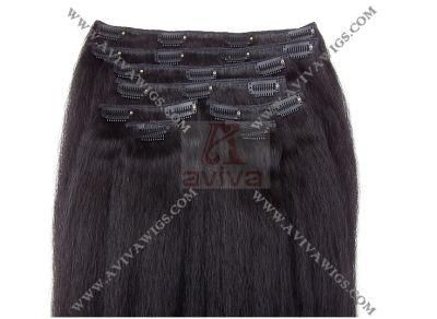 Virgin Hair Extension Brazilian Hair Clip in Human Hair Extension (AV-CH001-14)