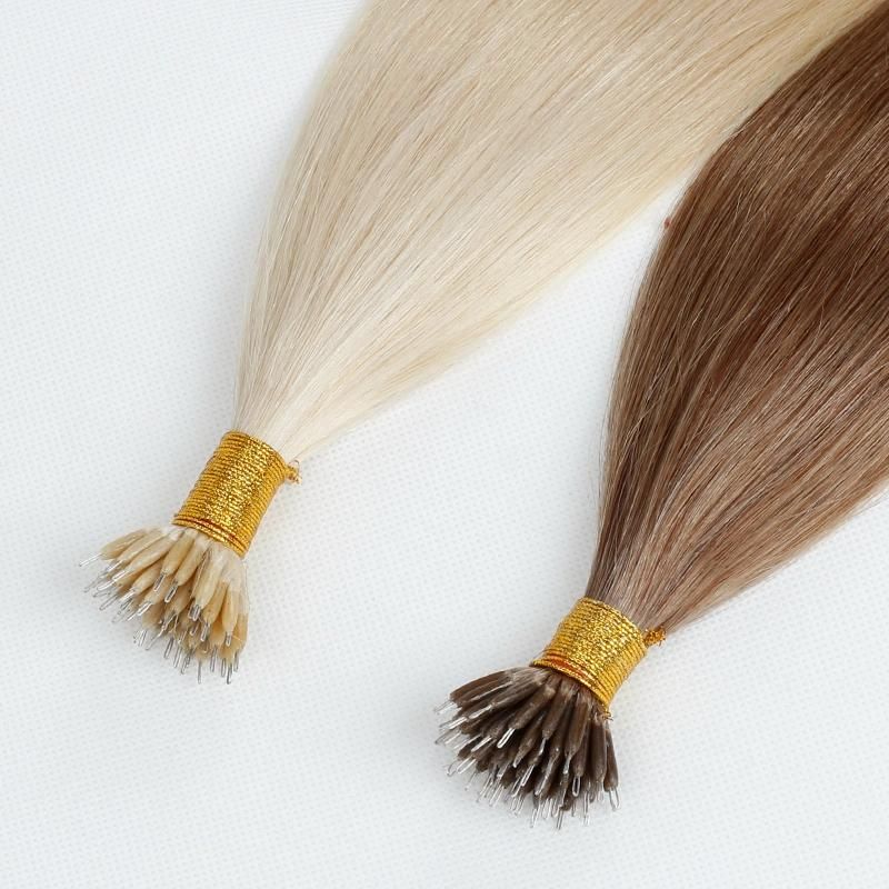 Wholesale 100% Human Remy Double Drawnnano Ring Hair Extension