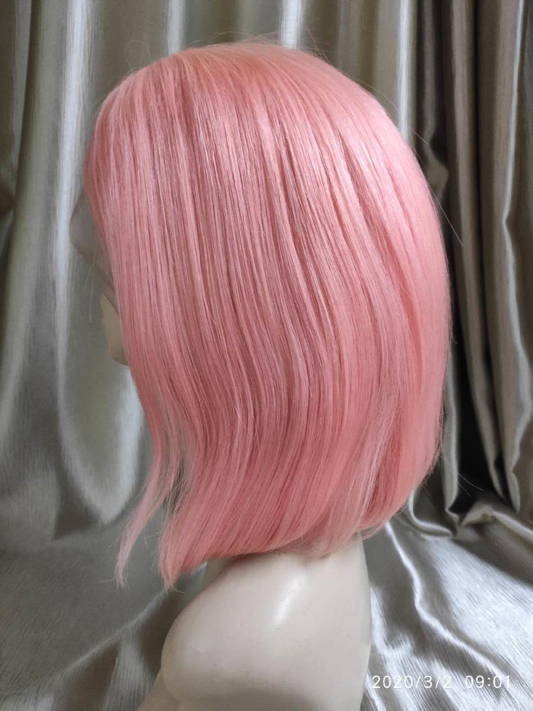 Fancy Color Human Hair Wig Lace Frontal Wig