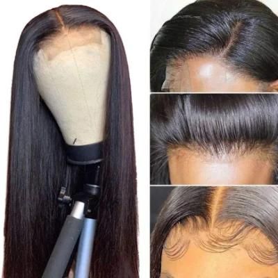 Straight Lace Front Human Hair Wigs 13X4X0.5 T Shape Middle Part 150% Density Brazilian Lace Frontal Wigs for Black Women