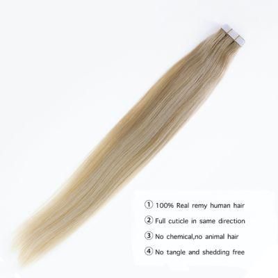 Tape Human European Remy Straight Adhesive Hair Extension