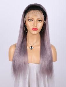 Wholesale Natural Virgin Human Hair Gray Old Lady Granny Lace Frontal Wig