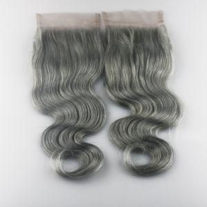 Hot Selling Body Wave Brazilian Hair Silver# Human Hair Real Vrigin Hair Full Lace Closure