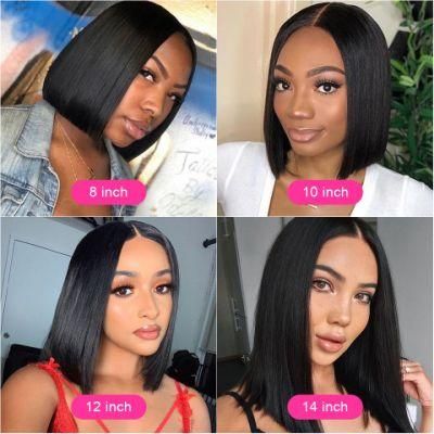 HD Transparent Lace Front Human Hair Wigs Bob Wig Full and Thick for Black Women Natural Color Brazilian Virgin Remy Hair Bundle Wigs