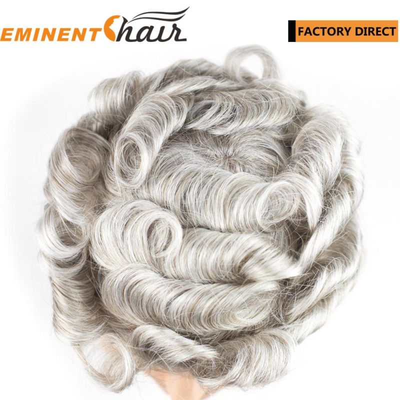 Natural Hairline Lace Front Synthetic Grey Toupee