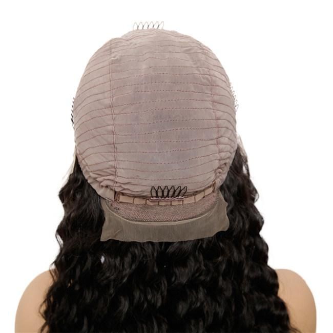 Transparent Thin Fim 13X4 HD Fine Swiss Pre Plucked Brazilian Deep Curl Lace Frontal Human Hair Wigs