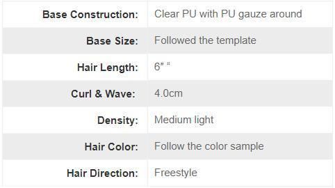 Transparent Thin Skin with PU Gauze Human Hair Wig