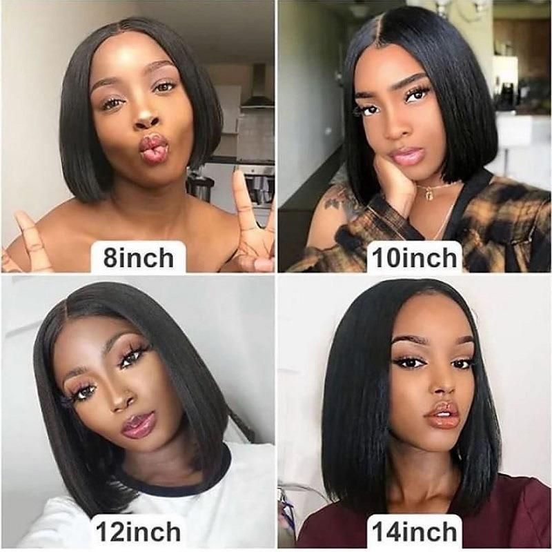 Freeshipping 12 Inches Bob Wig Synthetic Fiber Wigs High Temperature Silk Brazilian Short Bob Wig Pre-Plucked Colorful Lace Frontal Wigs Dropshipping Wholesale