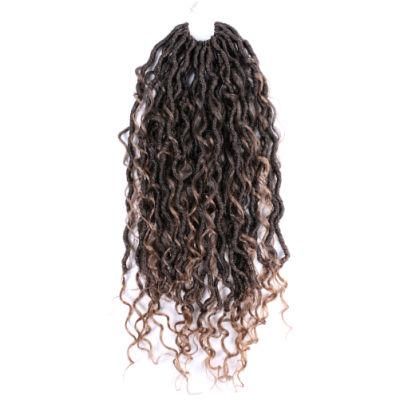 18inch 24 Strands River Faux Locs Curly Crochet Braid Hair Goddess Locs Hair Extensions