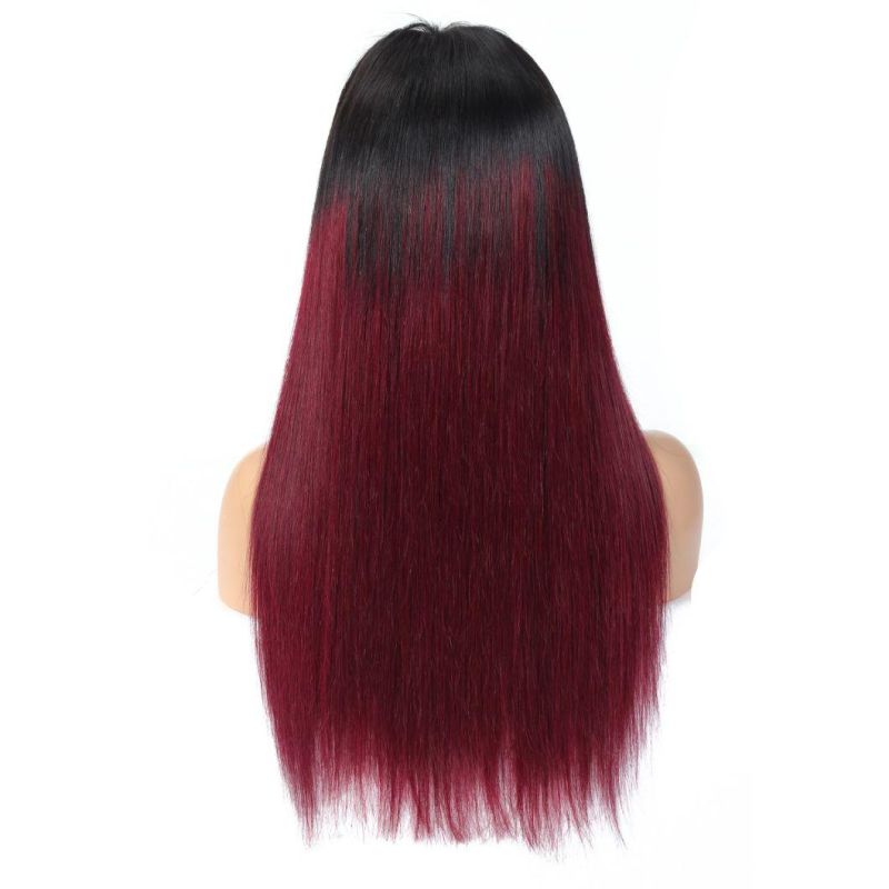 Kbeth Human Hair Wig for American Black Women Gift 2021 Trendy Red and Black Color Lace Frontal Silky Straight 100% Virgin Human Hair Wigs Supplier