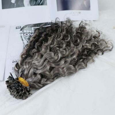 100% Cuticle Aligned Brazilian Human Hair Mixed Color Raw Curly Flat Tip Hair Extensions