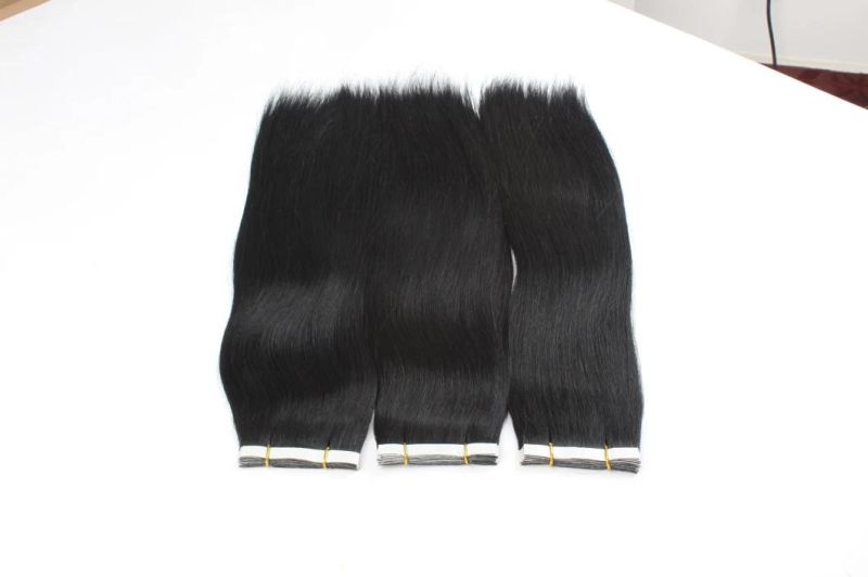 Tape Human Hair Extensions Natural Straight Hair Machine Made Remy Skin Weft Adhesive Glue Hair 12"/16"/20"
