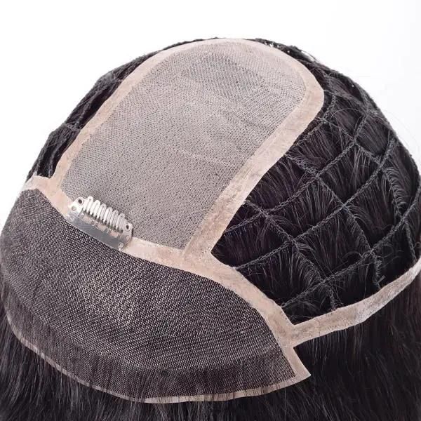 Custom Ladies Braided PE Line Integration Hair Replacement with Mono Top