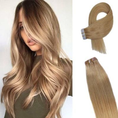 Tape in Human Hair Extension Virgin Hair 20inch 20PCS 27# Silky Straight Weaving (AV-TH03-27)