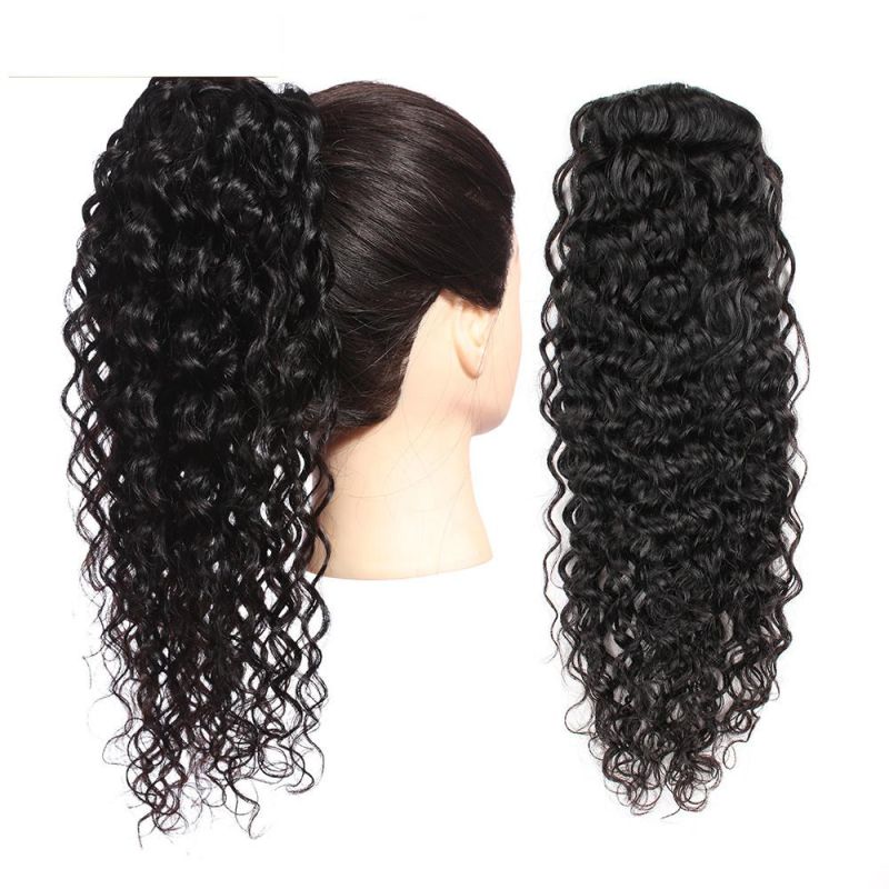 Kbeth Synthetic Clip in on Wrap Around Ponytail Hair Extensions for Women Yaki Kinky Curly Human Hair Weft From Chinese Factory