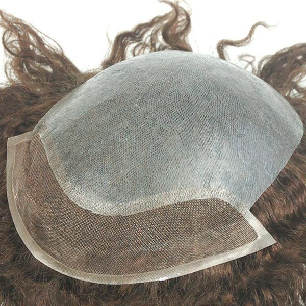 Ljc1561: Super Thin Skin with 1" Lace Front Small Curly Natural Hair Toupee