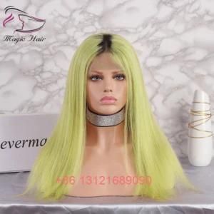 Ombre Color Lake Blue Brazilian Indian Virgin Hair Full Lace Human Hair Wigs