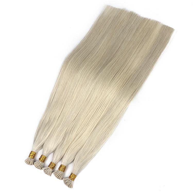 Professional Styling 60# Straight Nail Raw Brazilian Human I Tip Hair Extensions Wholesale