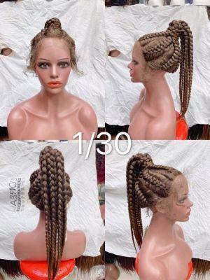 Long Braided Lace Wigs Synthetic Hair Wig for Women