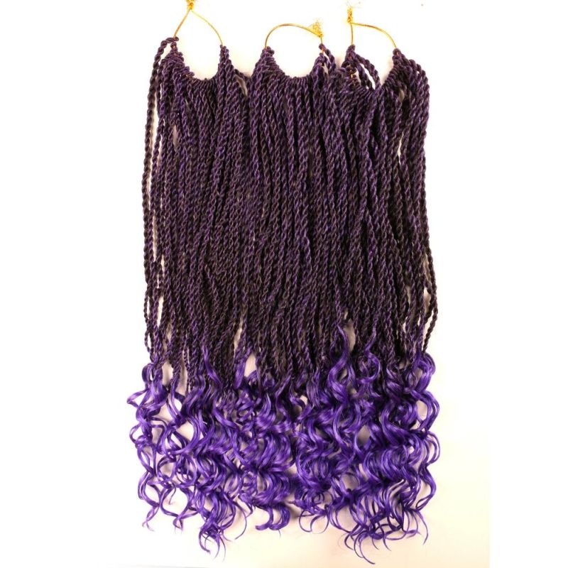 Long Ombre Brown Senegalese Twist Crochet Braiding Hair Curly Ends Deep Wave