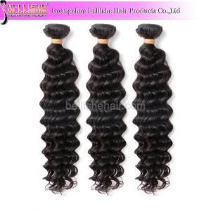 Top Quality Beauty 100% Virgin Hair Deep Wave Peruvian Human Hair Weaves