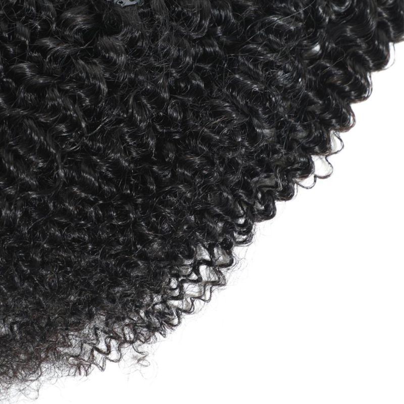 Afro Kinky Curly Clip in Brazilian Human Hair Extensions Natural Color Full Head 7PCS/Set Remy Hair 12-22 Inches