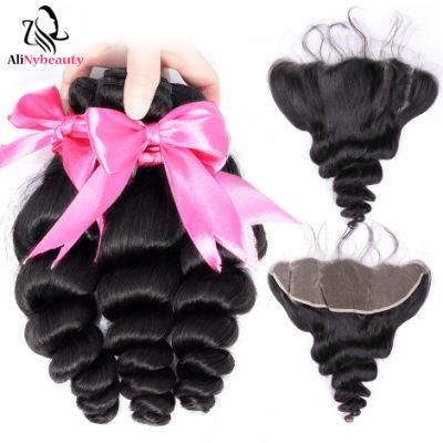 Hair Extension Brazilian Human Hair Bundles with Frontal Loose Wave