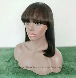 14&quot; Half Hand-Tied Wig Bob Human Hair Full Lace Wig