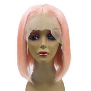 Wholesale Front Lace Wig Color Pink Skilly Straight with Brazilian Human Hair