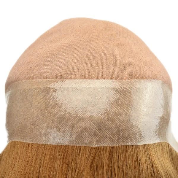 Mono with Clear PU and Narrow Lace Strip in The Temple Human Hair Wig