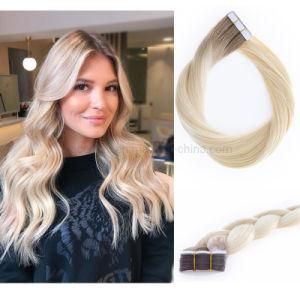 R#10-613 High Quality 100% Human Virgin Hair Blond Straight Hair Brazilian Tape Hair Extensions