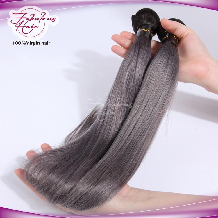 9A Grade New Arrival Straight Brazilian Gray Hair Weft