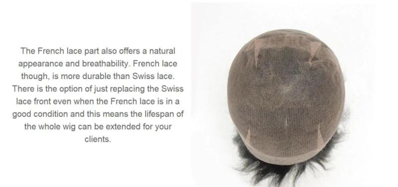 Not Noticeable Quality Men′s Wigs Full Lace Base - Long Durbality & Highly Breathable